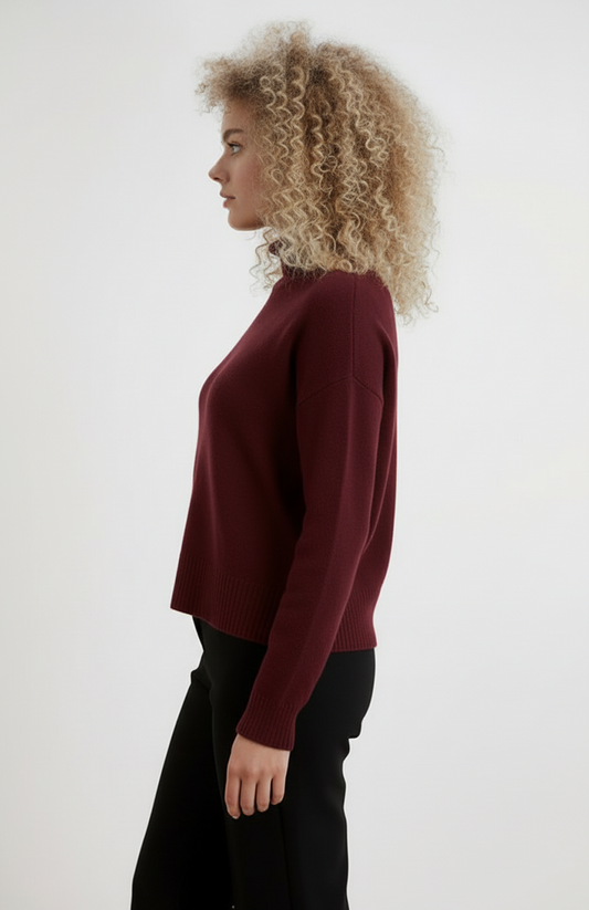 Nerina Dames Coltrui | Zachte Gebreide Textuur | Relaxed Fit | Fijne Boordafwerking