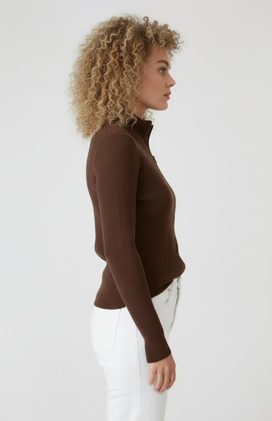 Gerdine Trui | Halfhoge Kraag met Rits