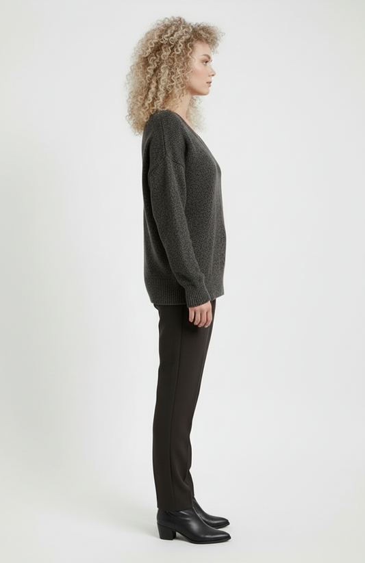 Damestrui | Rechte Snit | V-Hals | Geribde Afwerking