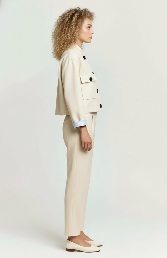 Domelia Dames Co-Ord Set | Cropped Jack & Rechte Broek