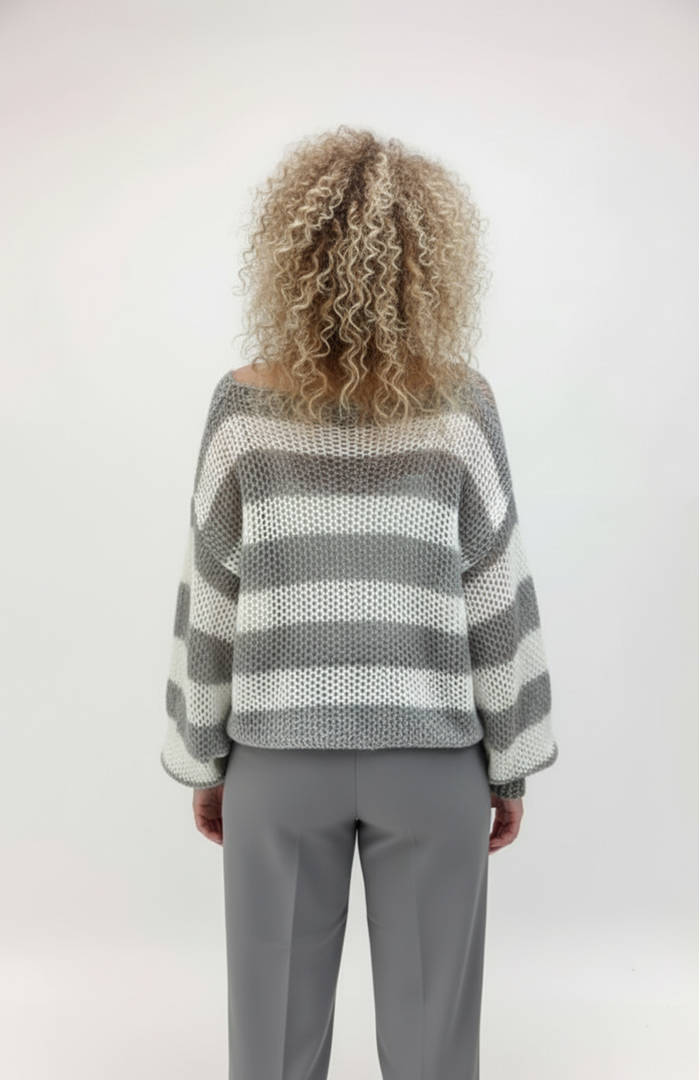 Seline Dames Trui | Gestreept | Grof Gebreid | Relaxte Pasvorm