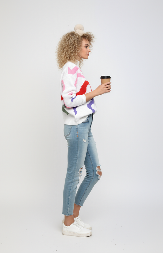 Signe Gebreide Trui Dames | Zacht Structuurdesign Met Ronde Hals