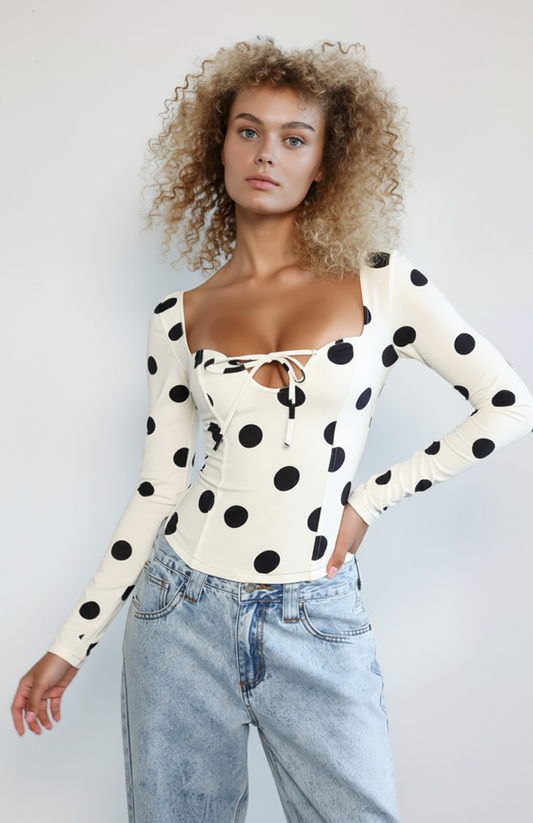 Benta Bustier | Polka Dot Design met Strikdetail