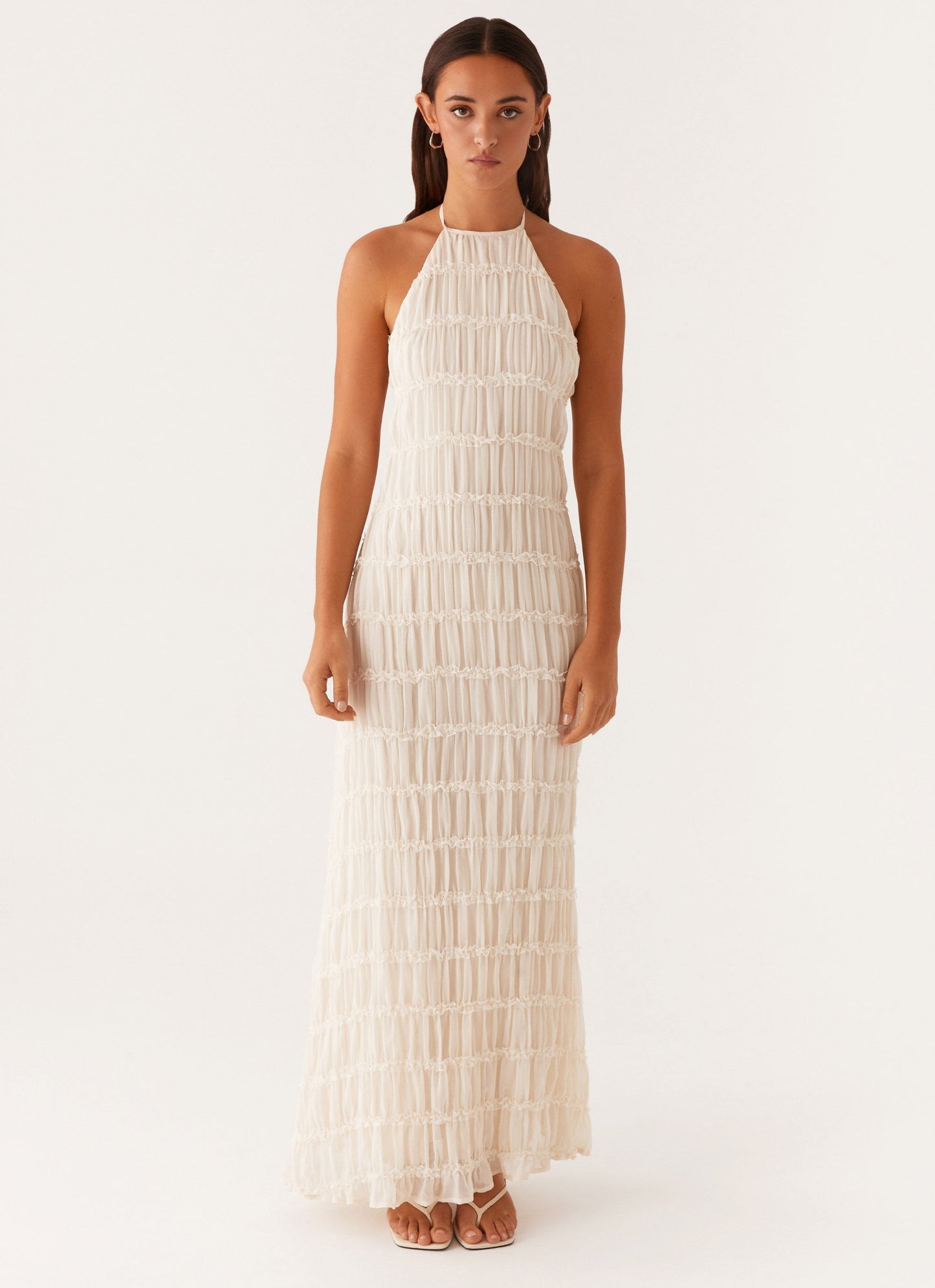 Aina Maxi Jurk | halter net en open rug