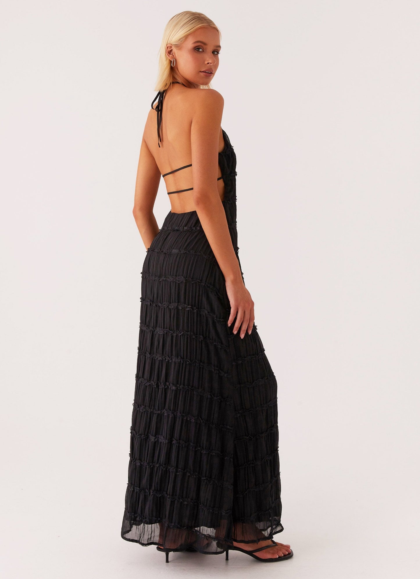 Aina Maxi Jurk | halter net en open rug