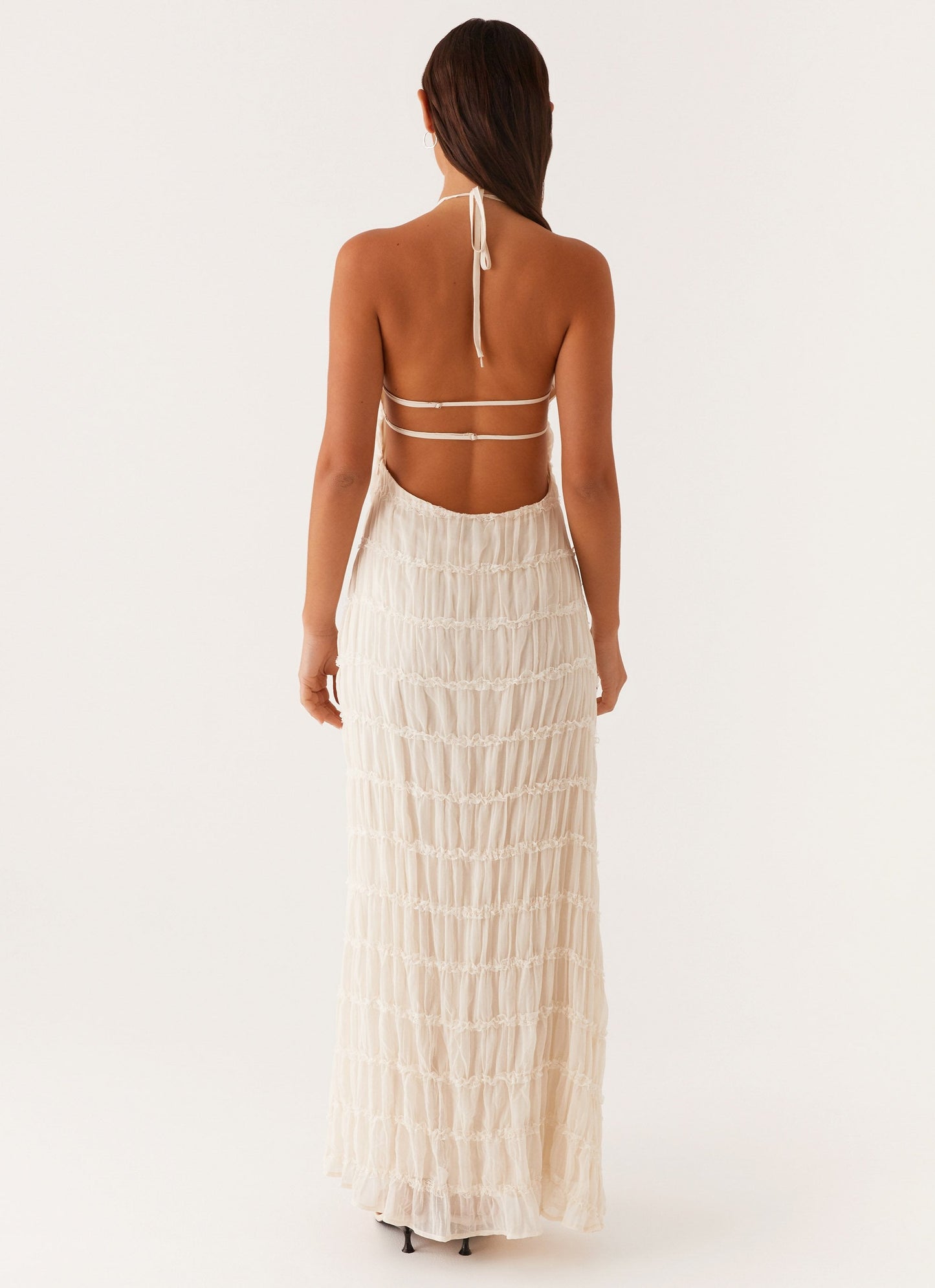 Aina Maxi Jurk | halter net en open rug