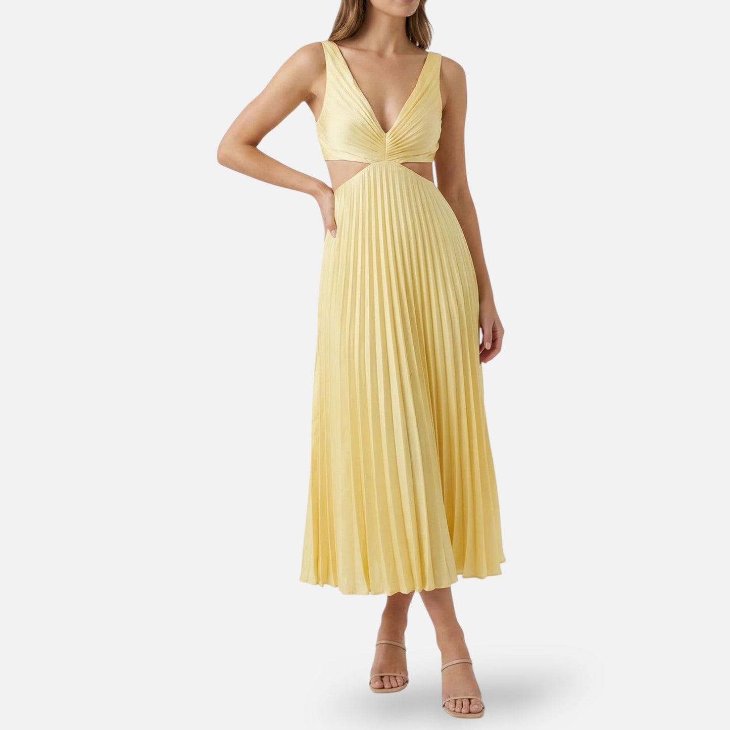 Alessia Dames Maxi Jurk | Geplooid | V-hals | Lichtgewicht 3