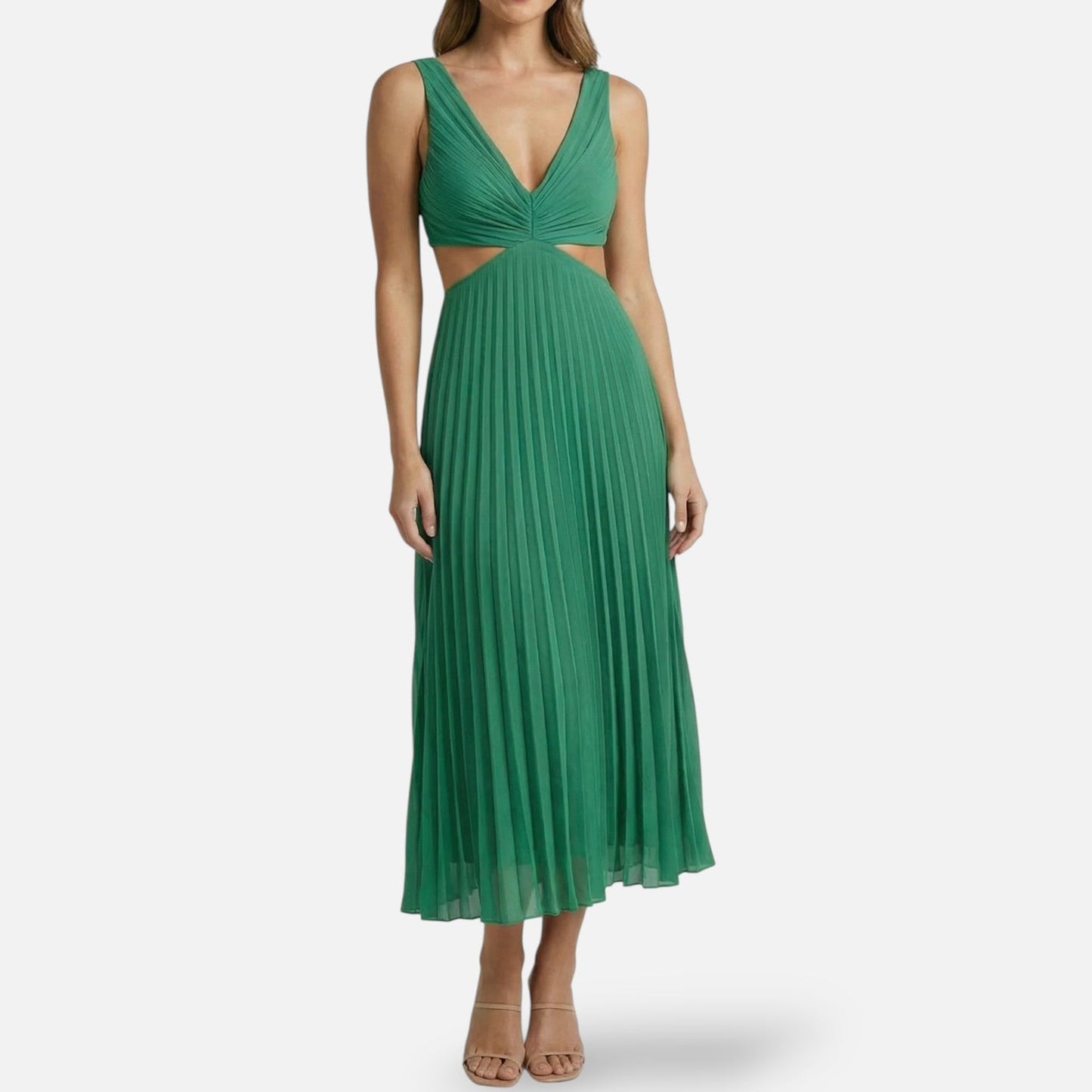Alessia Dames Maxi Jurk | Geplooid | V-hals | Lichtgewicht 4