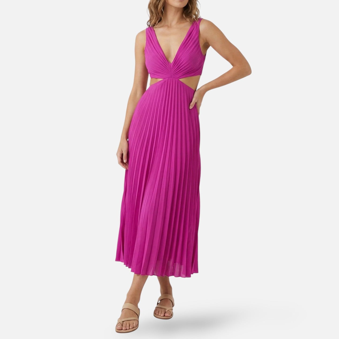 Alessia Dames Maxi Jurk | Geplooid | V-hals | Lichtgewicht 5