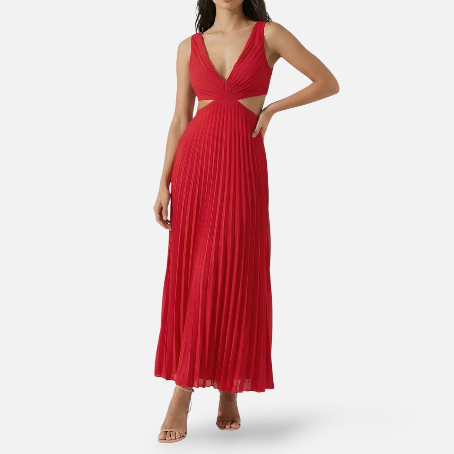 Alessia Dames Maxi Jurk | Geplooid | V-hals | Lichtgewicht 7