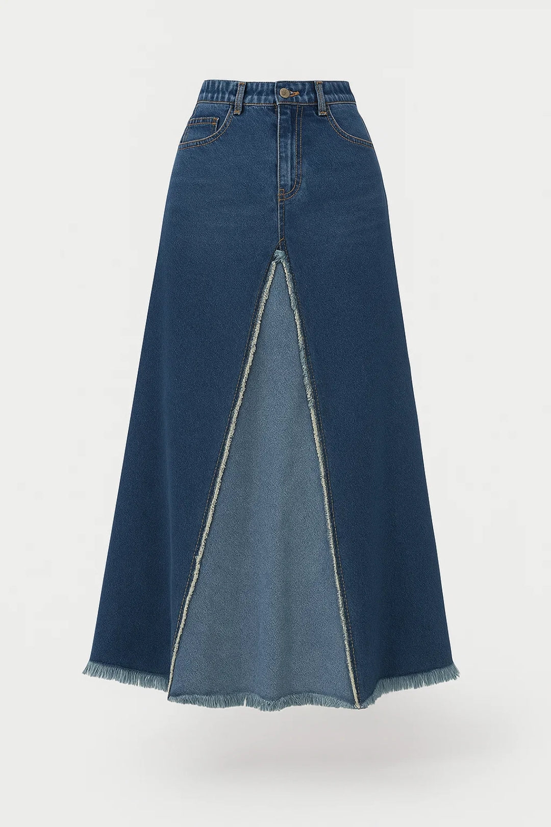 Alessia Spijkerrok Dames | A-Lijn | Met Inzetstuk | Rafelrand 1