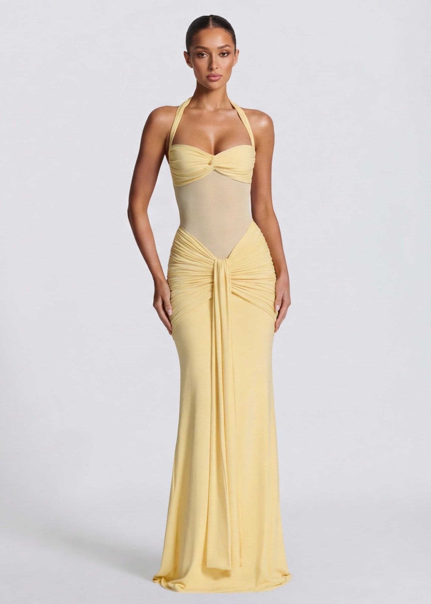 Allegra Dames Jurk | Zandloper | Gevormde Drapering | Rekbaar 3