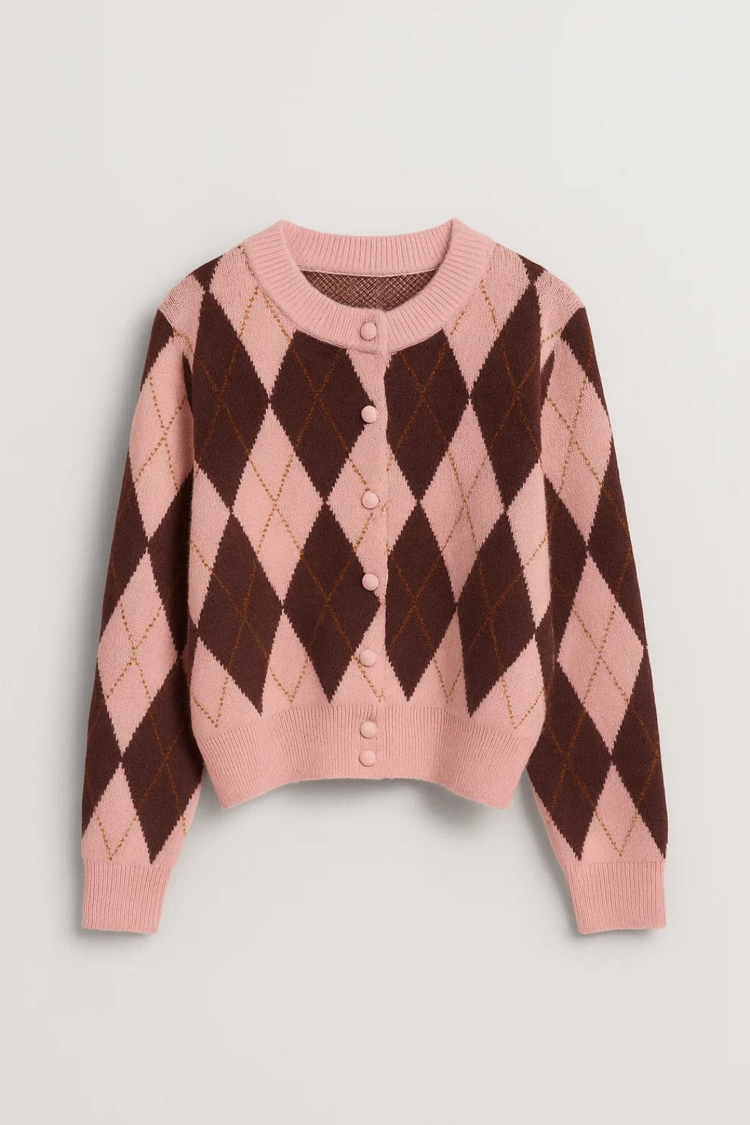 Allegra Dames Vest | Lang Vest | Retro Snit | Argyle Motief 0