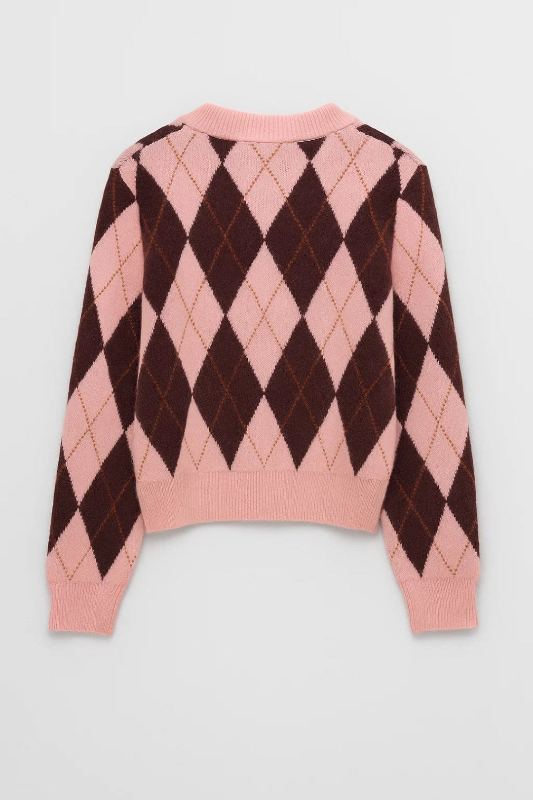 Allegra Dames Vest | Lang Vest | Retro Snit | Argyle Motief 1