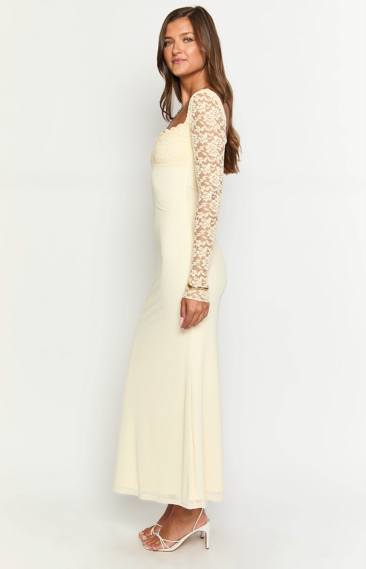 Allegra Maxi Jurk | Lange Mouwen | Vloeiend Design | Kanten Details 2