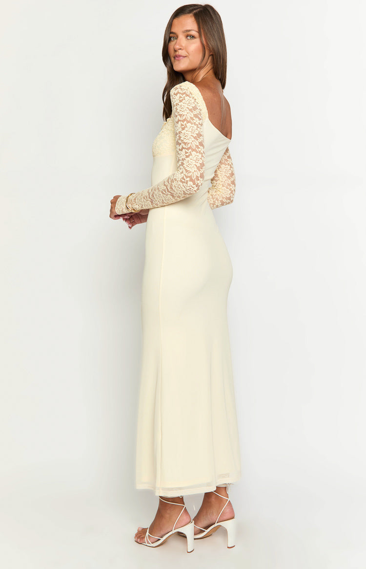 Allegra Maxi Jurk | Lange Mouwen | Vloeiend Design | Kanten Details 3