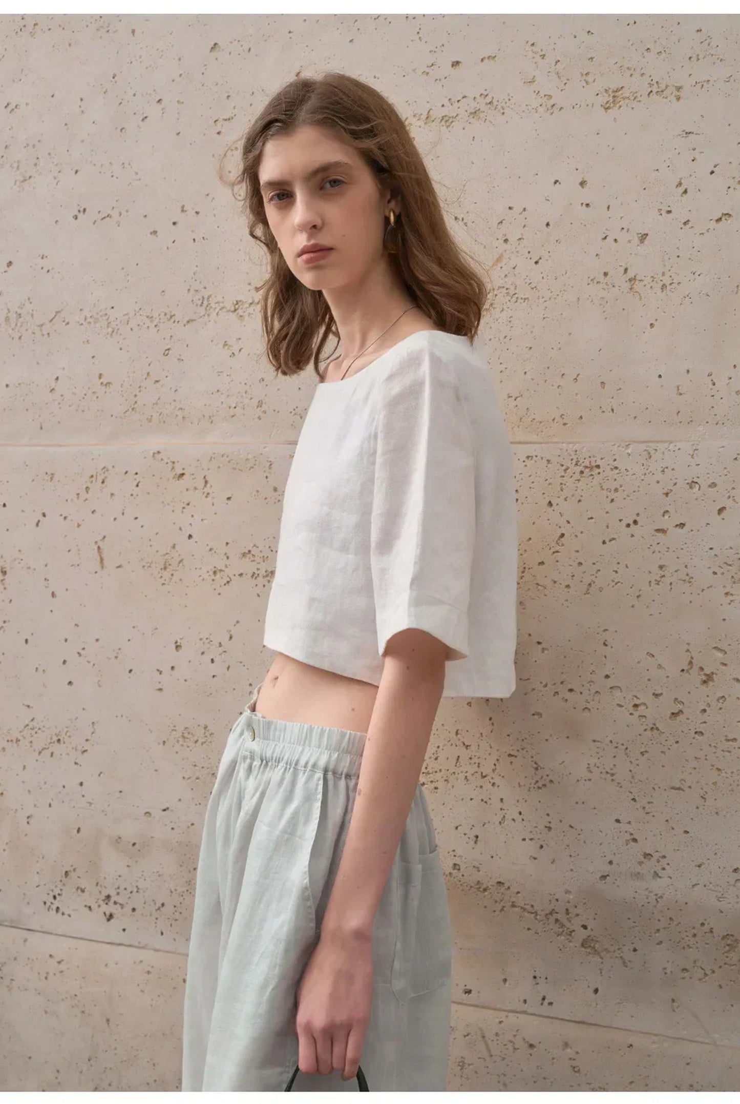 Graciane Dames Crop Top | Ronde Hals | Korte Mouwen