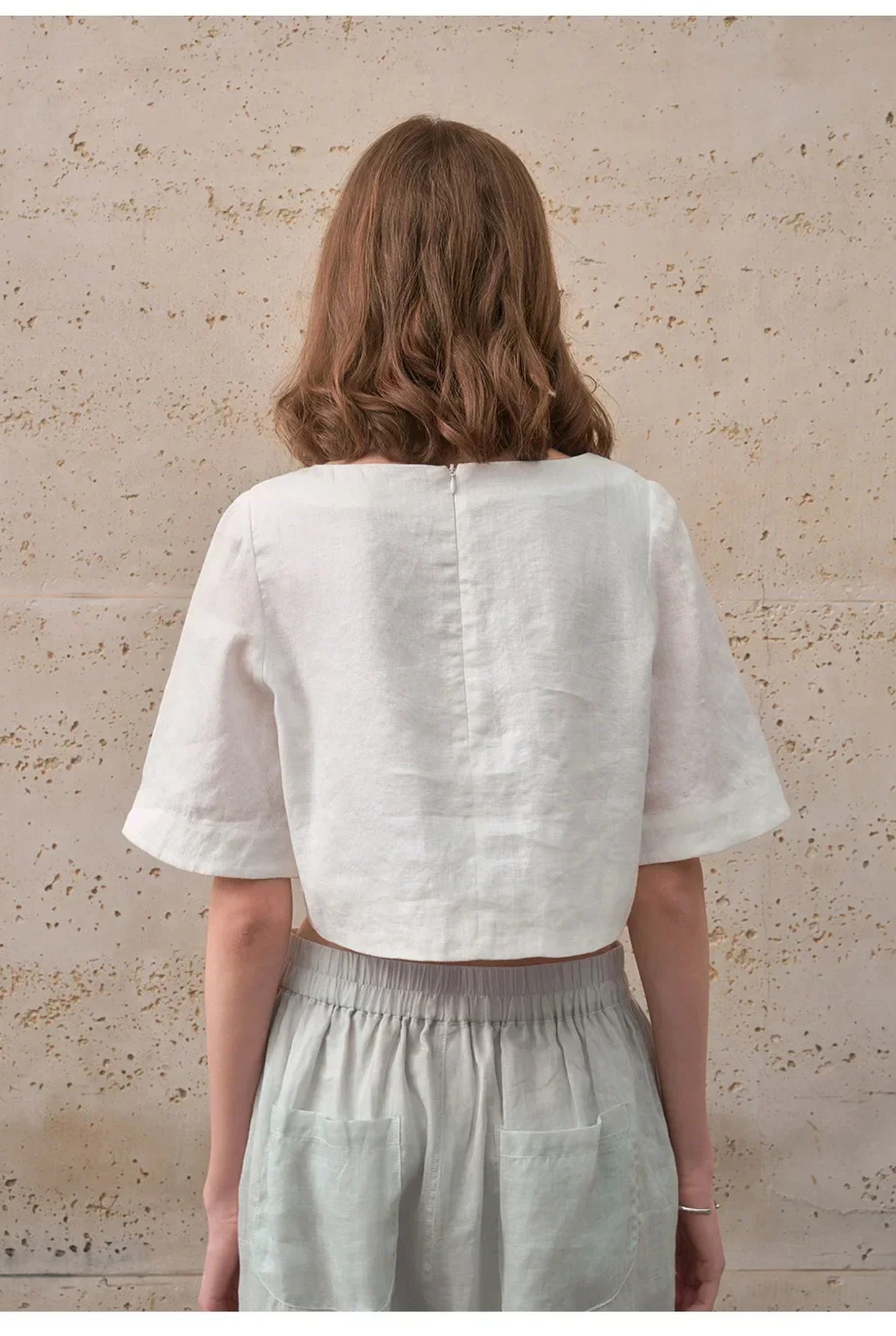 Graciane Dames Crop Top | Ronde Hals | Korte Mouwen