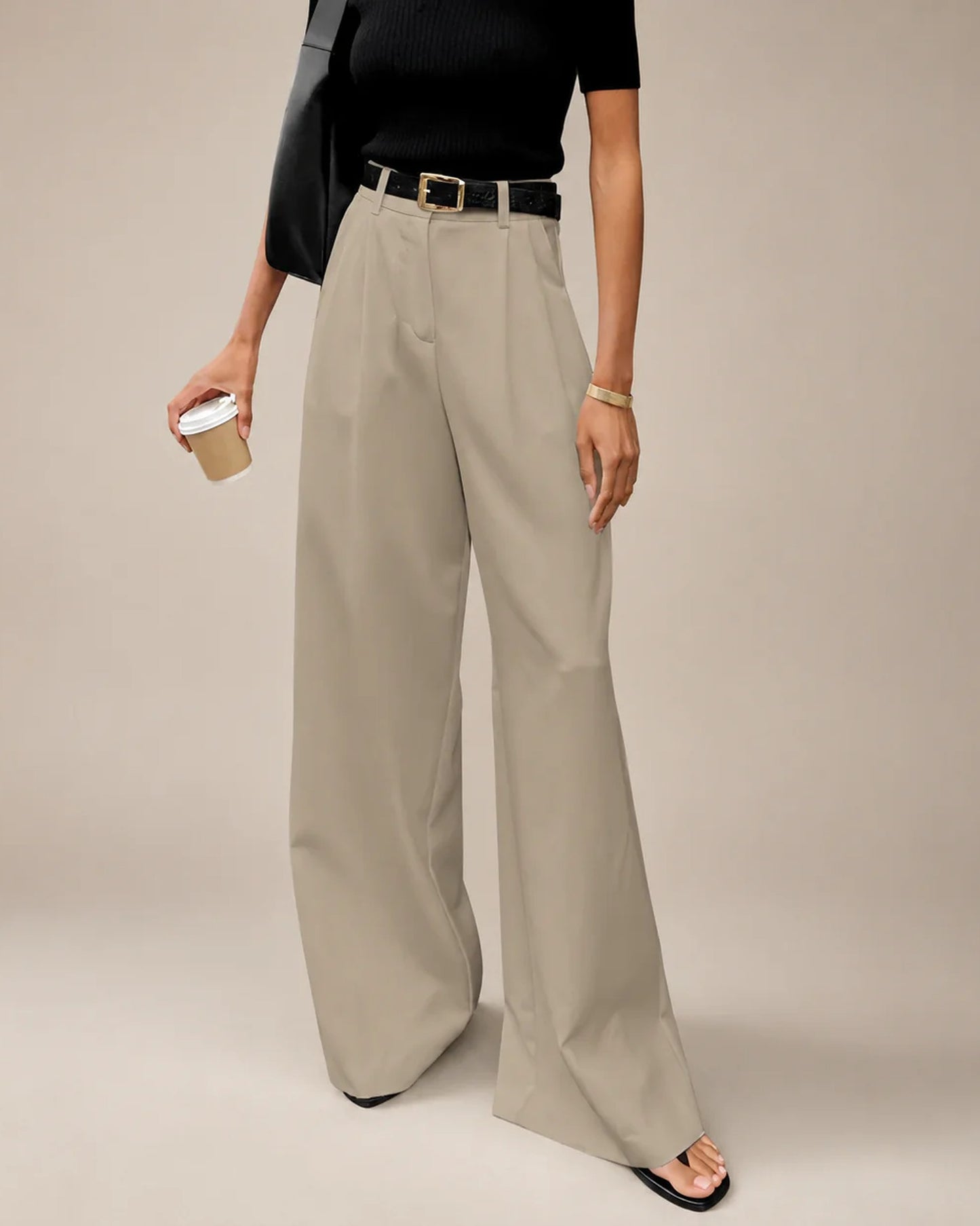 Reine-Marie Dames Broek | Wijde Pijpen | Hoge Taille
