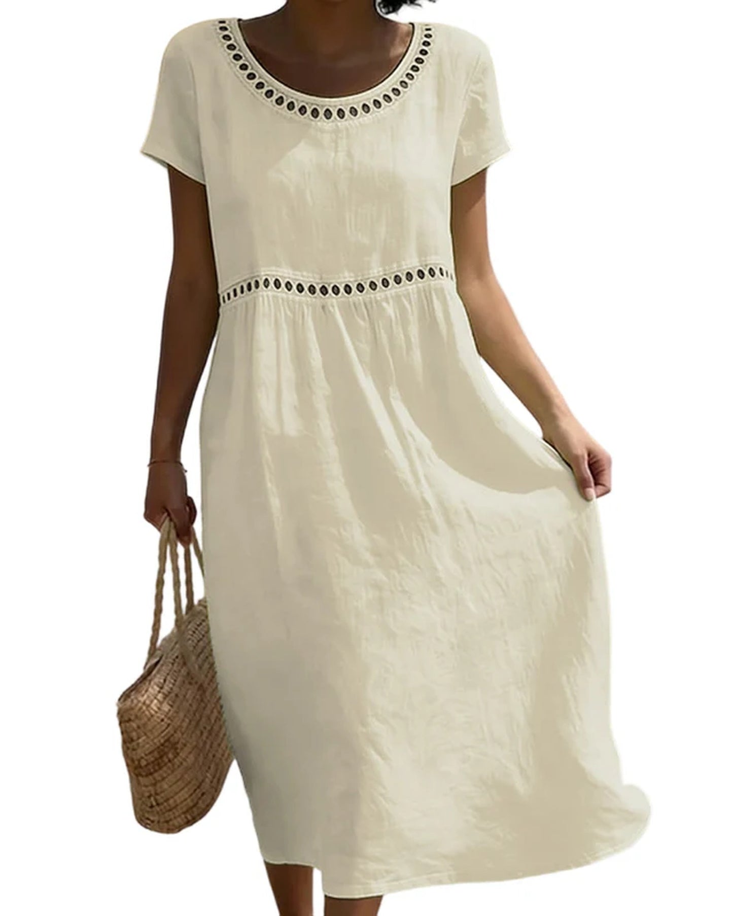 Alessandra Dames Midi Dress | Round Neckline | Summer