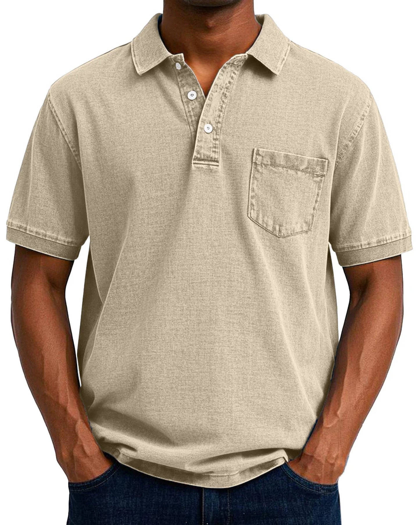Egidio Heren Polo Shirt | Borststak Detail | Klassieke Kraag