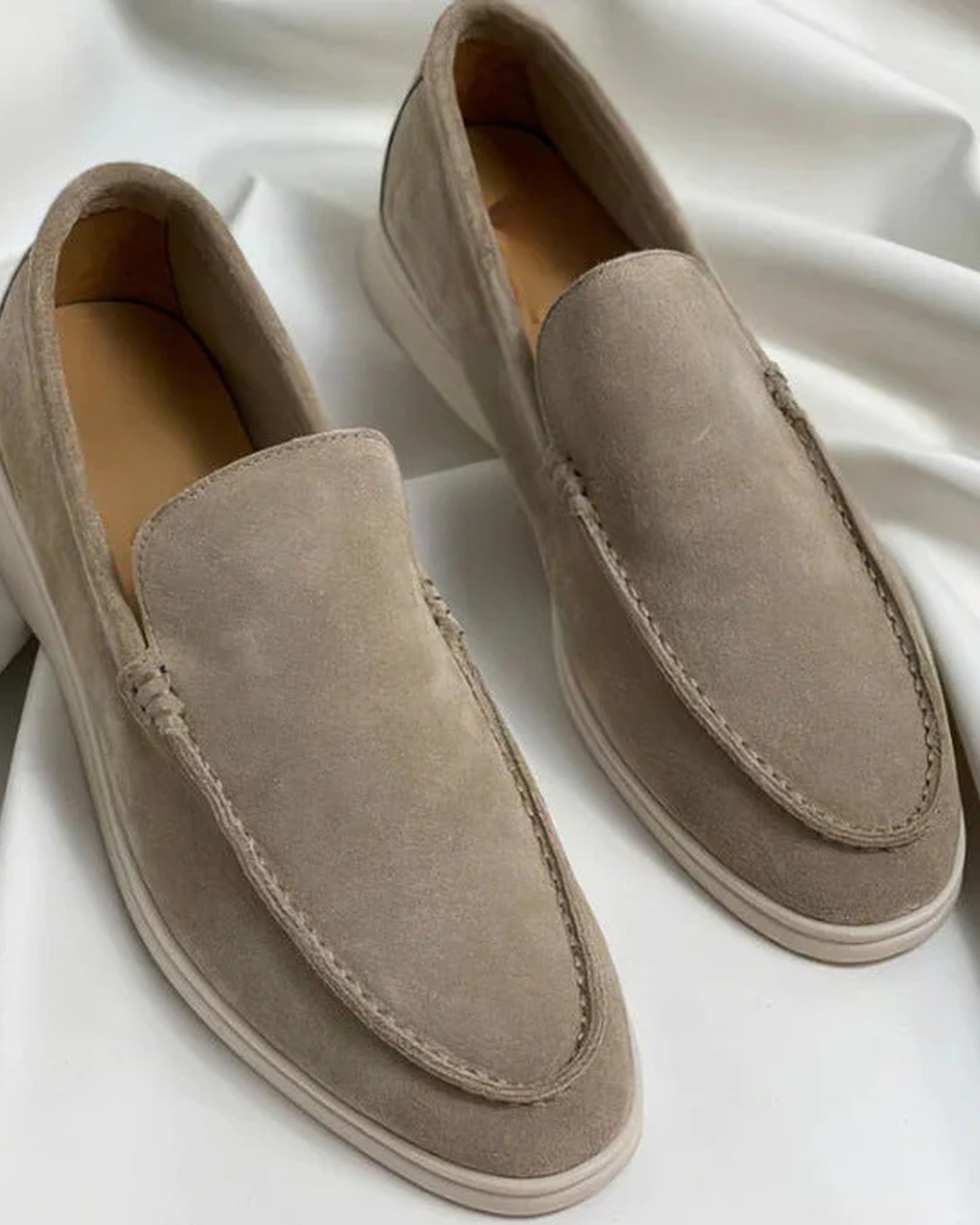 Enzo Heren Loafers | Suede Finish | Kontrastfarvet Sålkant