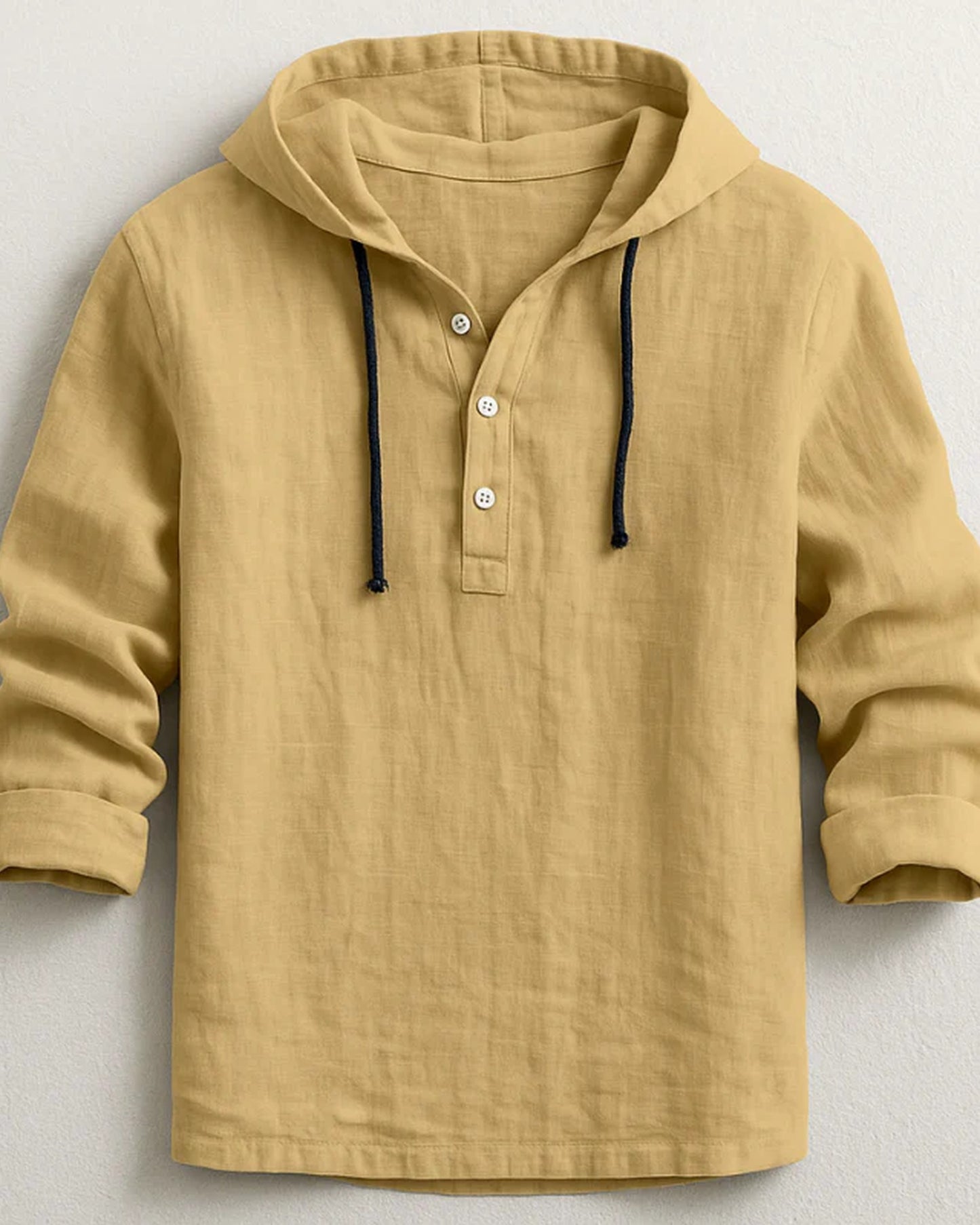 Elia Heren T-Shirt | Henleyhals | Capuchon met Trekkoorden