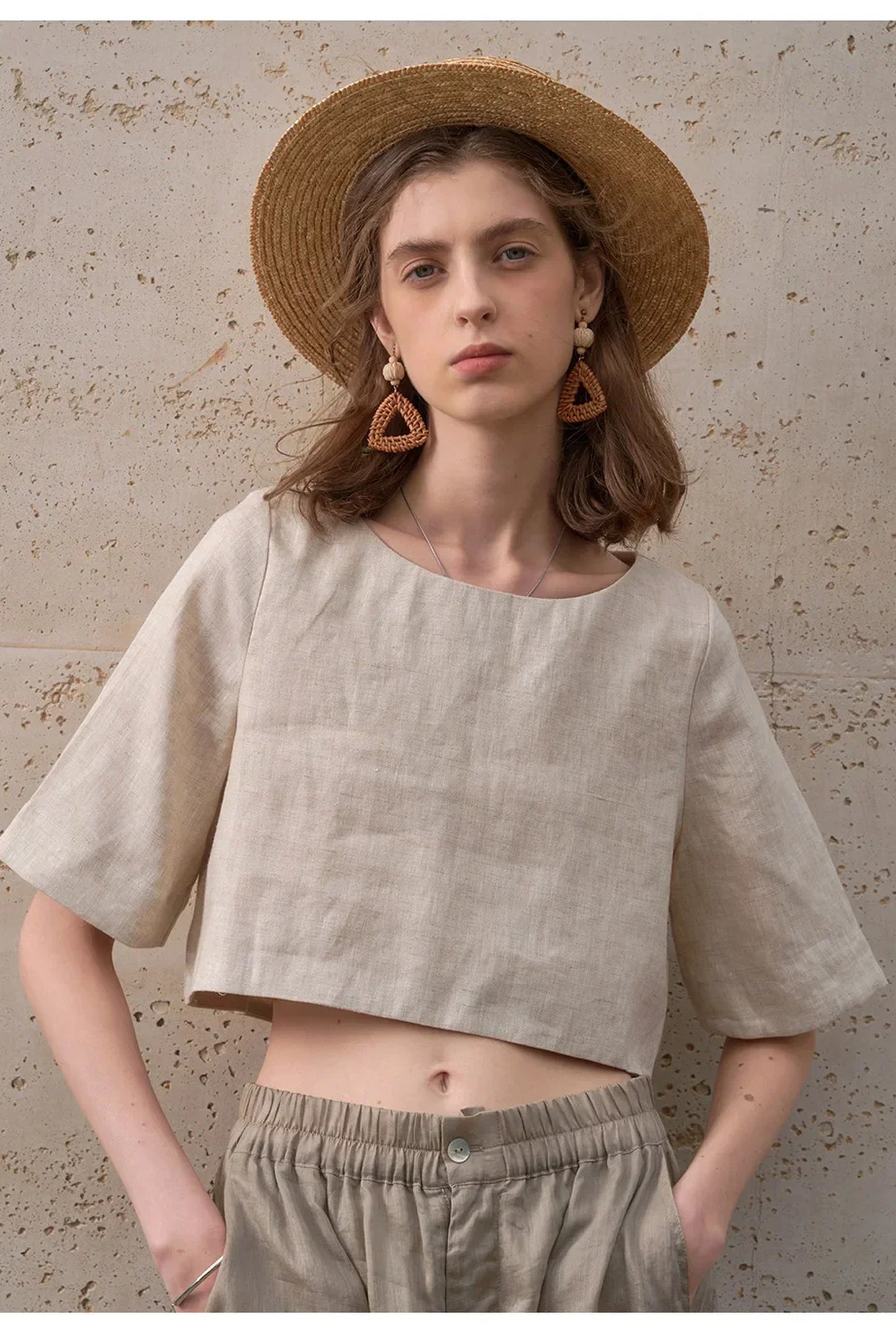 Graciane Dames Crop Top | Ronde Hals | Korte Mouwen