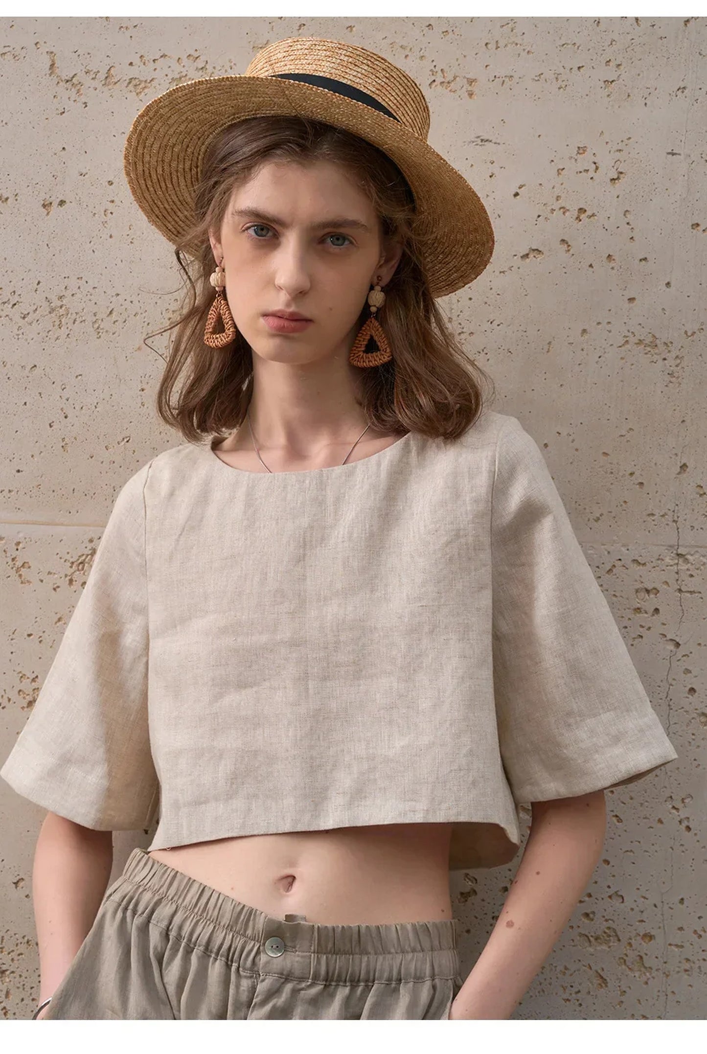Graciane Dames Crop Top | Ronde Hals | Korte Mouwen