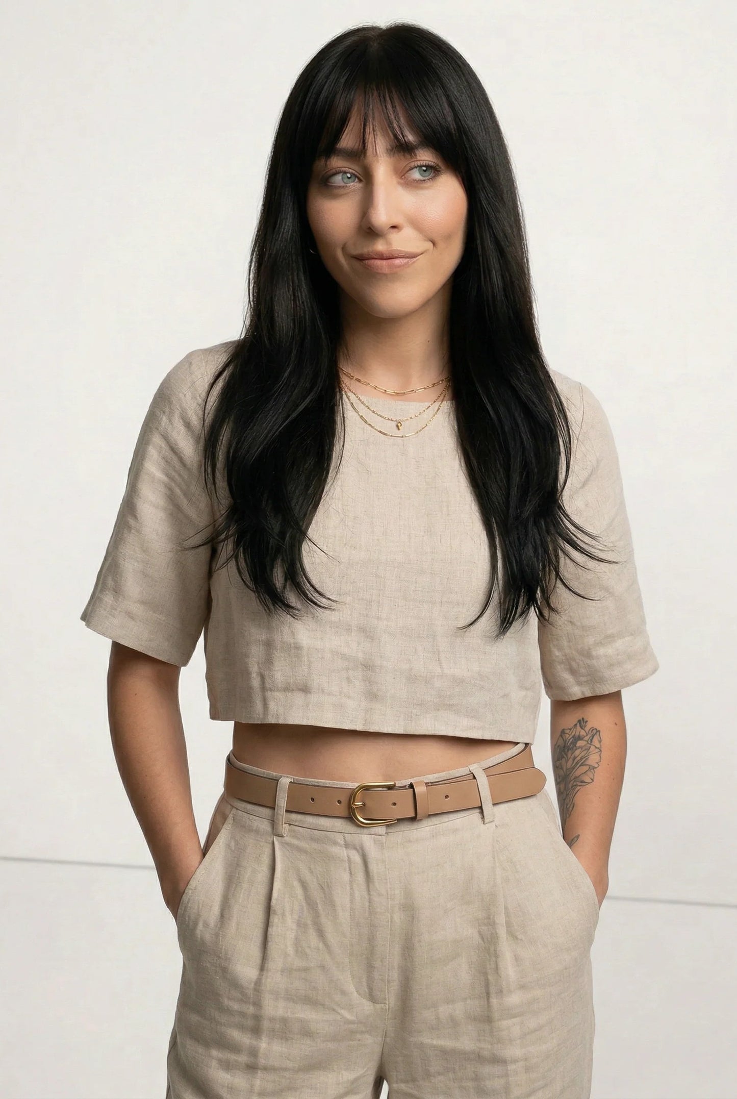Graciane Dames Crop Top | Ronde Hals | Korte Mouwen