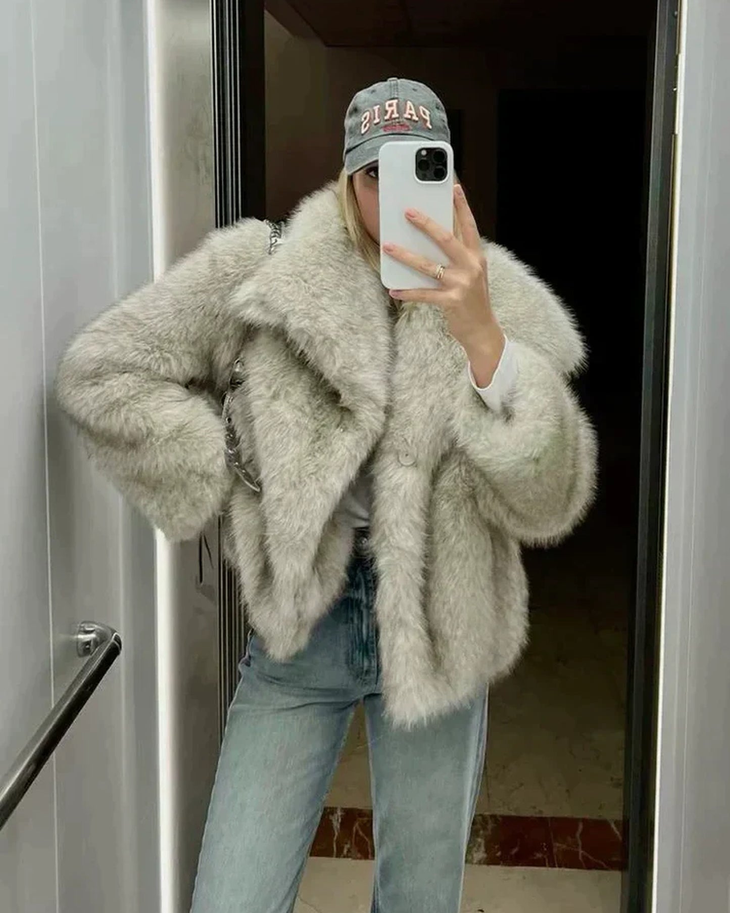 Emilia Dames Jas | Fleece Voering | Oversized Pasvorm