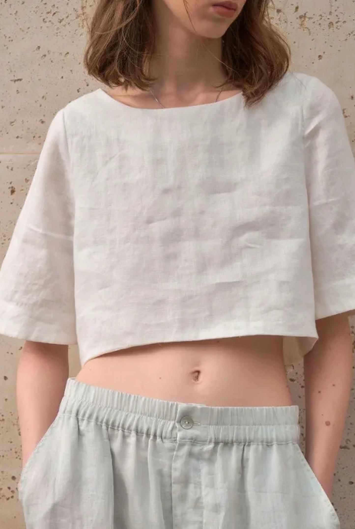 Graciane Dames Crop Top | Ronde Hals | Korte Mouwen