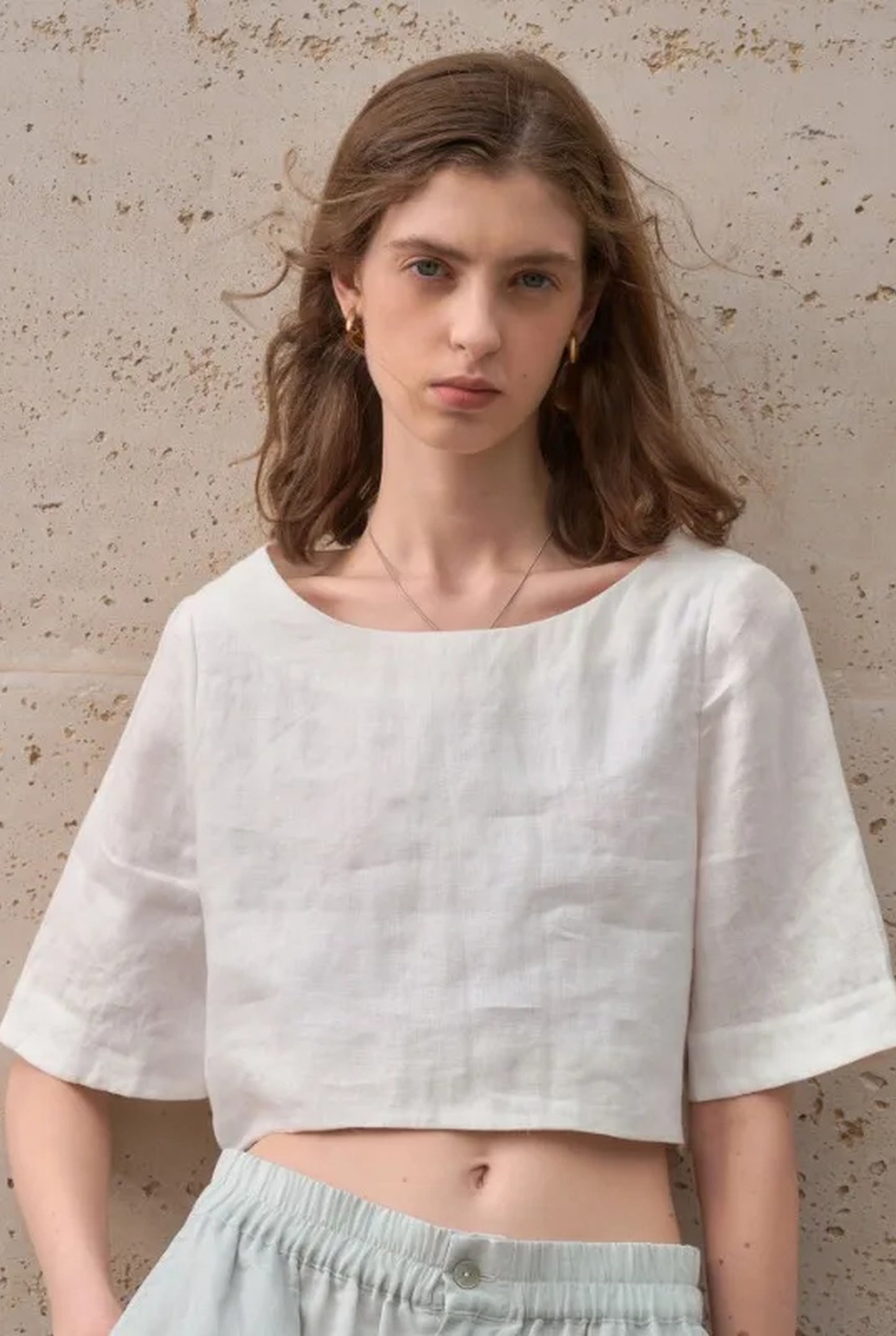 Graciane Dames Crop Top | Ronde Hals | Korte Mouwen