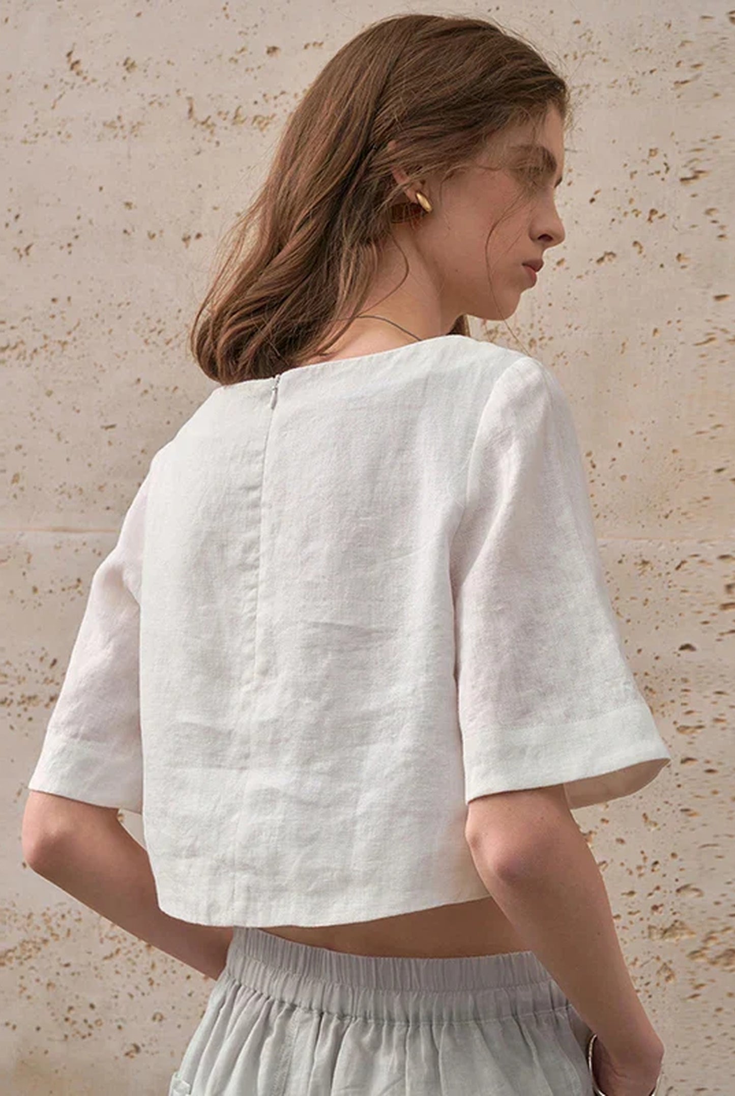 Graciane Dames Crop Top | Ronde Hals | Korte Mouwen