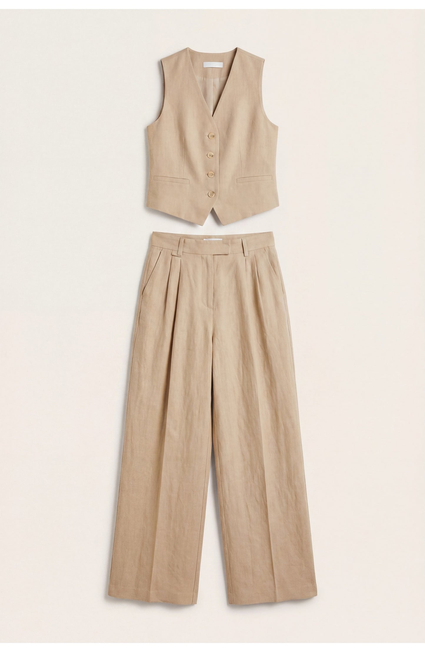 Éliane Women's Co-ord Set | Buttoned Vest | Wide Trousers