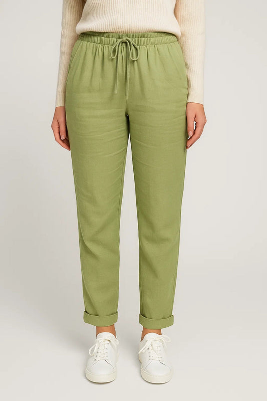 Bianca Dames Broek | Elastische Taille | Casual | Rechte Pijpen 0