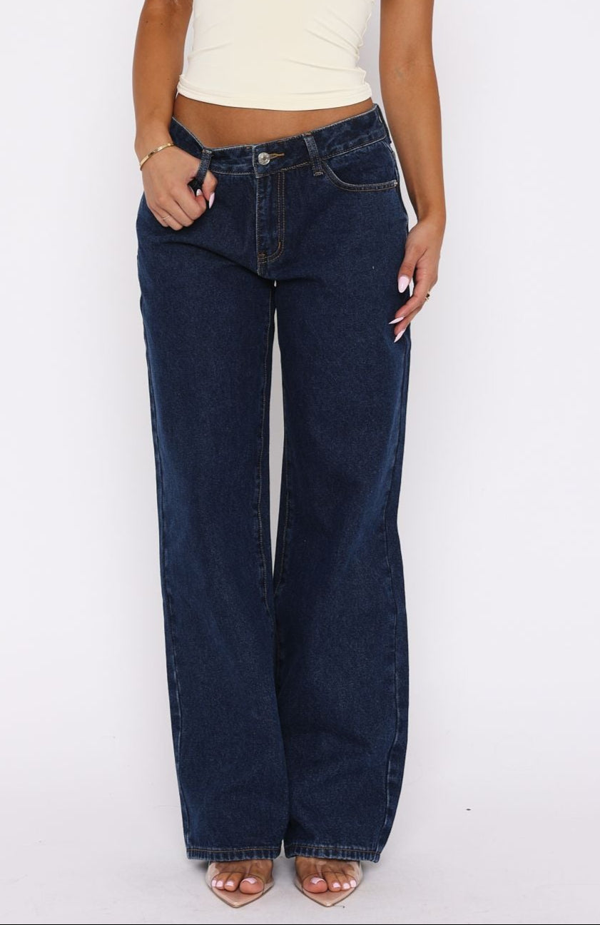 Birgit Spijkerbroek Dames | Lage Taille Wijde Pijpen 1