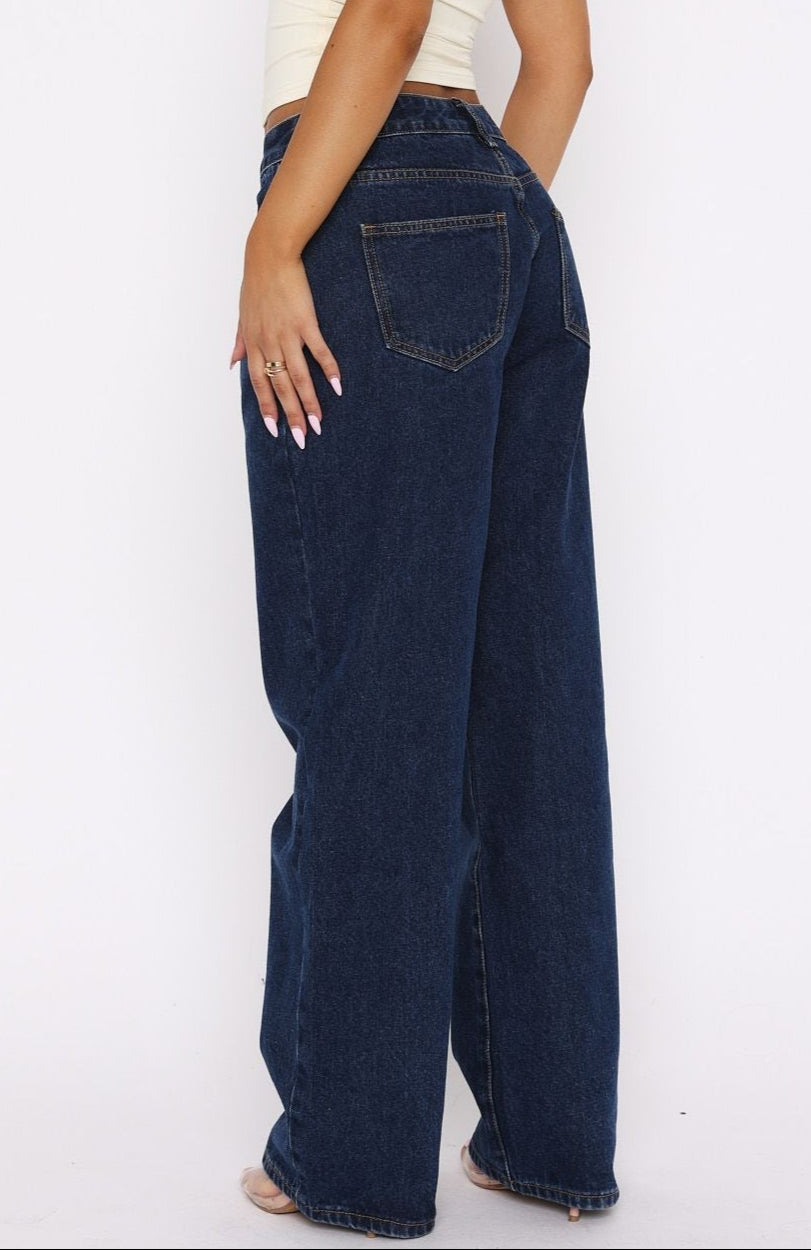 Birgit Spijkerbroek Dames | Lage Taille Wijde Pijpen 3