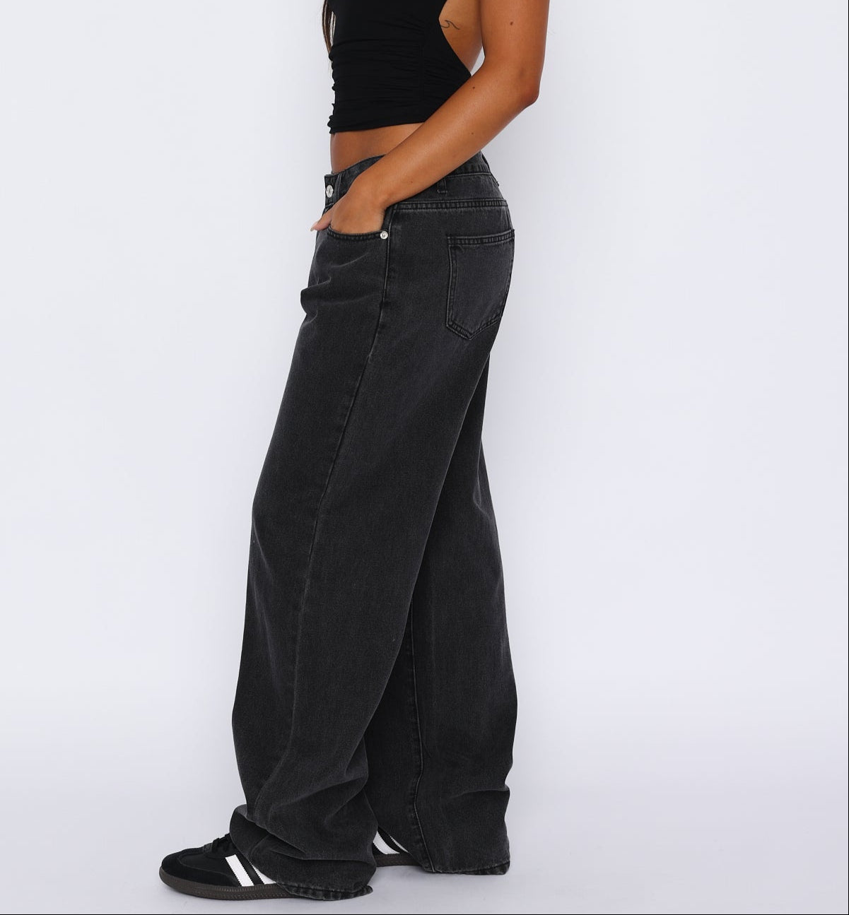 Birgit Spijkerbroek Dames | Lage Taille Wijde Pijpen Met Acid Wash 2