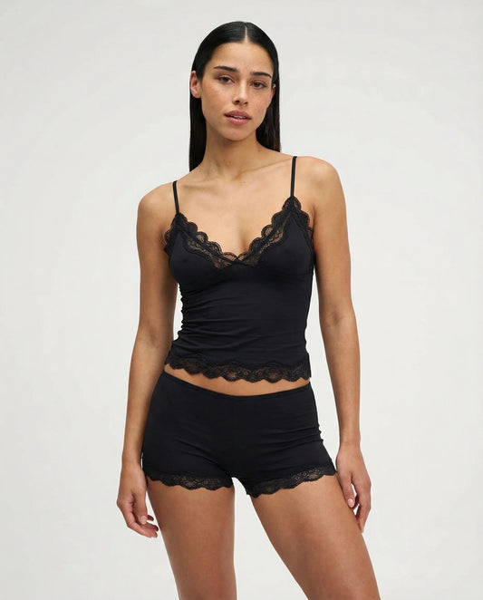 Élodie Dames Nachtkleding Set | Zachte Stof | Elegant Kantrandje