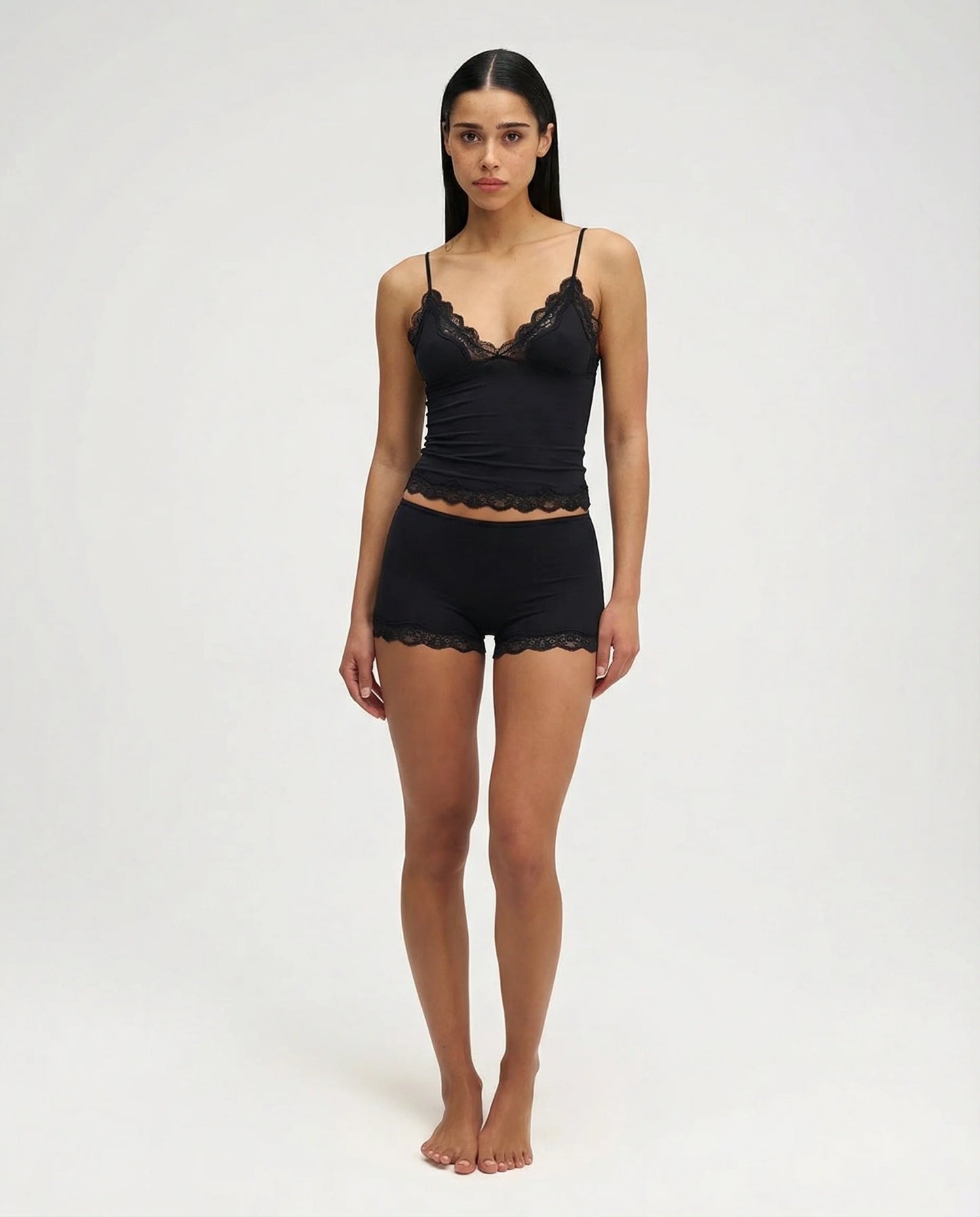 Élodie Dames Nachtkleding Set | Zachte Stof | Elegant Kantrandje