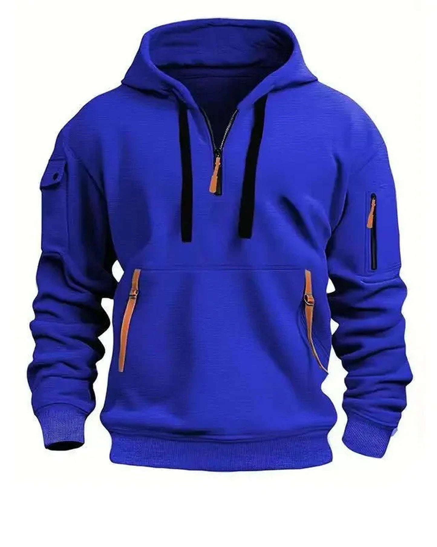 Corrado Heren Hoodie | Cargo-Zakken | Halve Ritssluiting