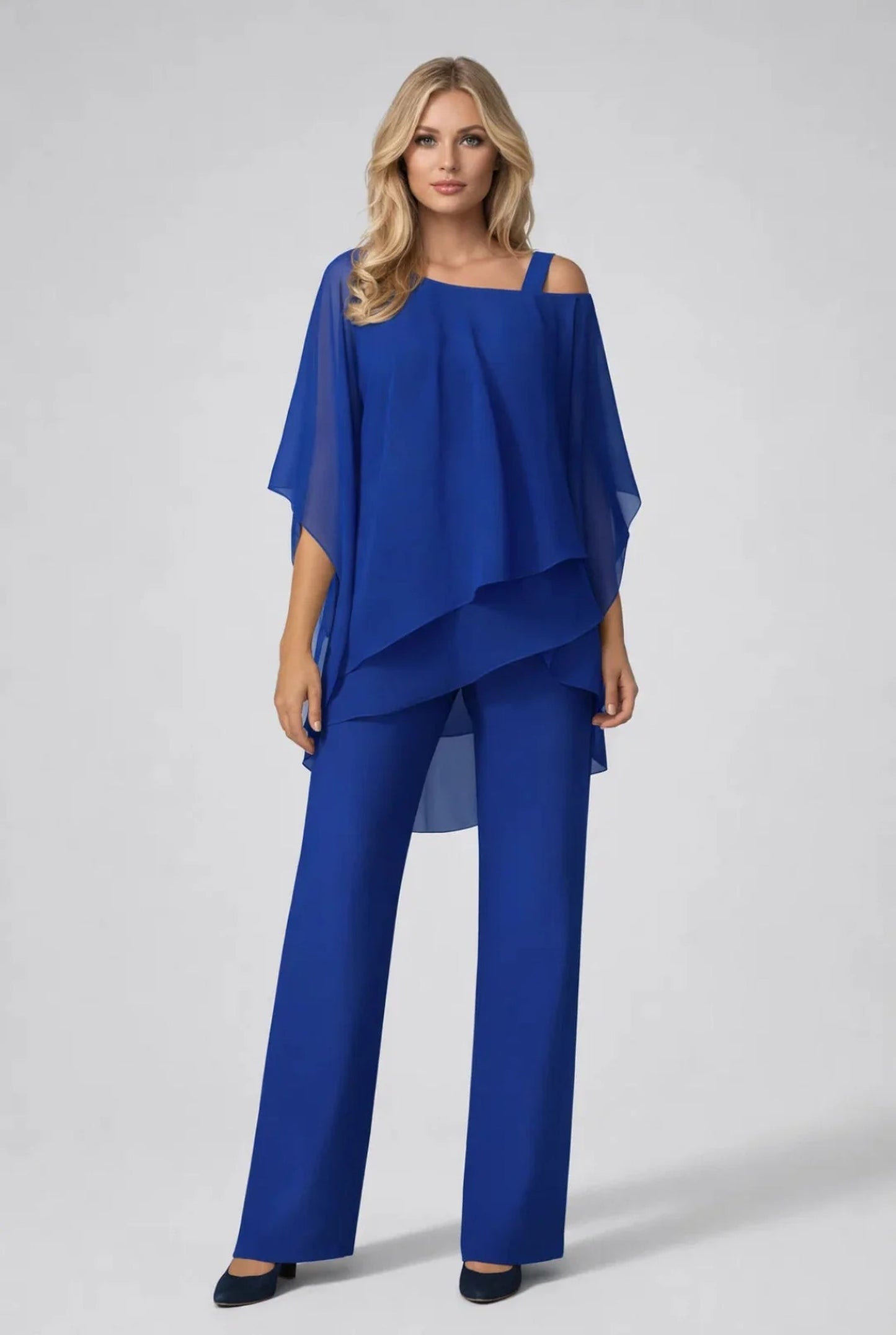 Murielle Dames Co-Ord Set | Chiffon Overlay Top | Wijde Broek