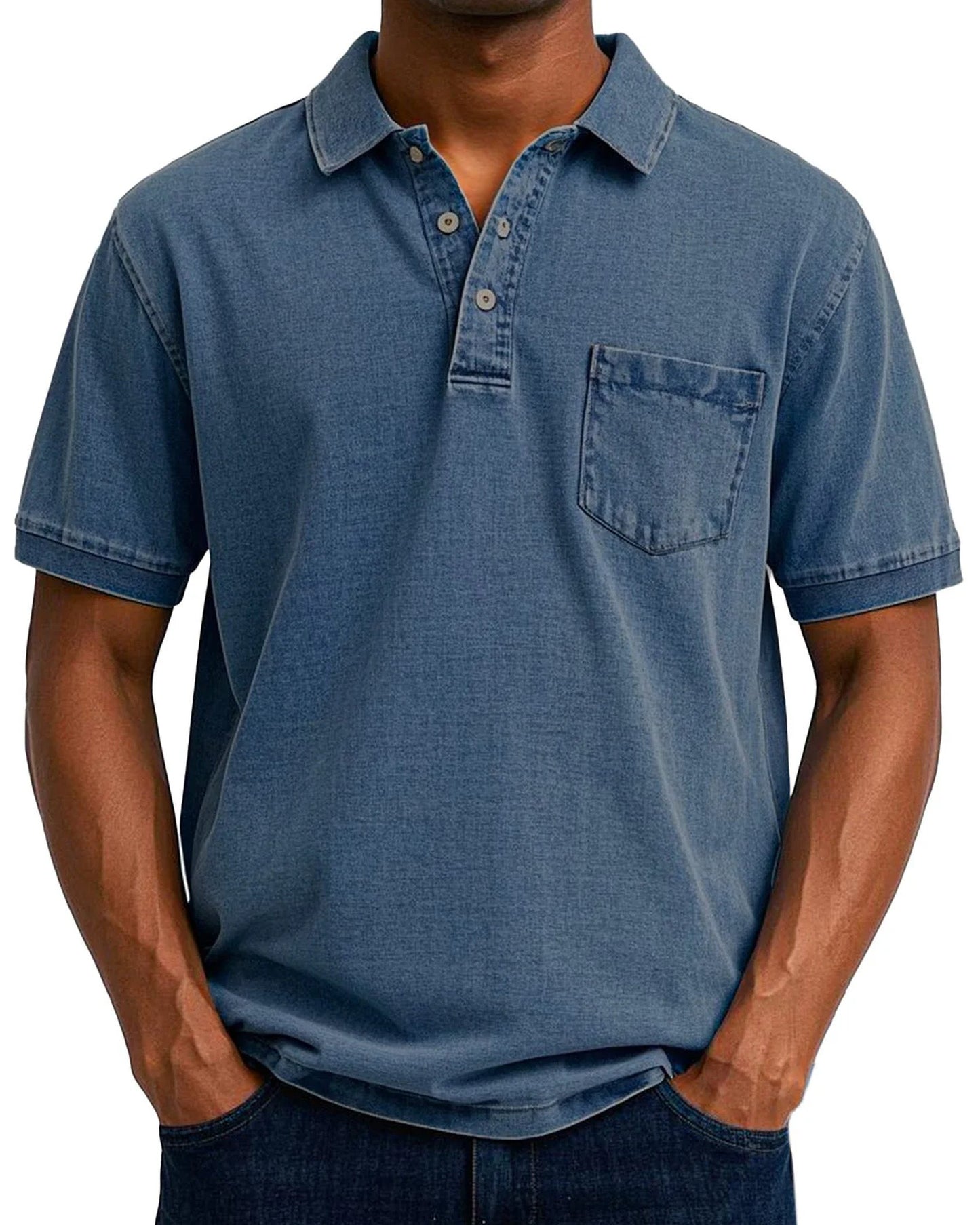 Egidio Heren Polo Shirt | Borststak Detail | Klassieke Kraag