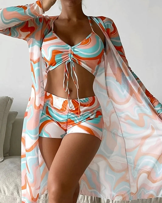 Théophanie Dames Badkleding | Strikdetail Voorzijde | Driedelig Set
