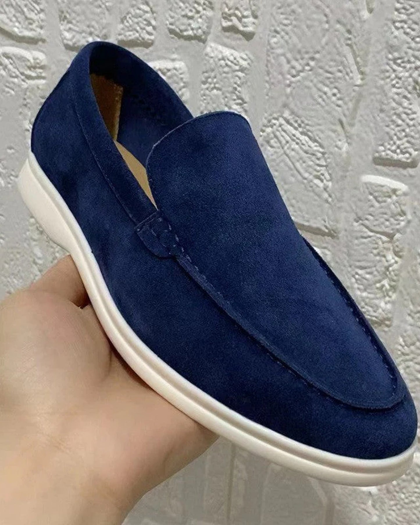 Enzo Heren Loafers | Suede Finish | Kontrastfarvet Sålkant