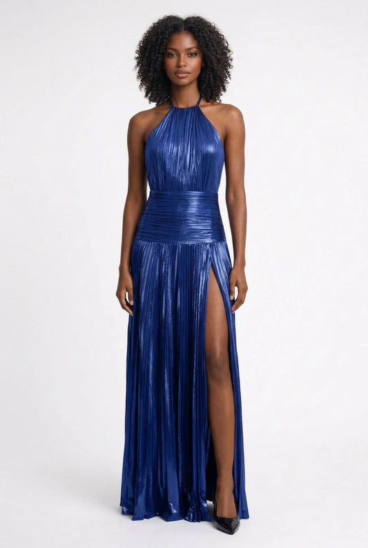Mercedes Dames Maxi Jurk | Halternek Design | Hoge Split