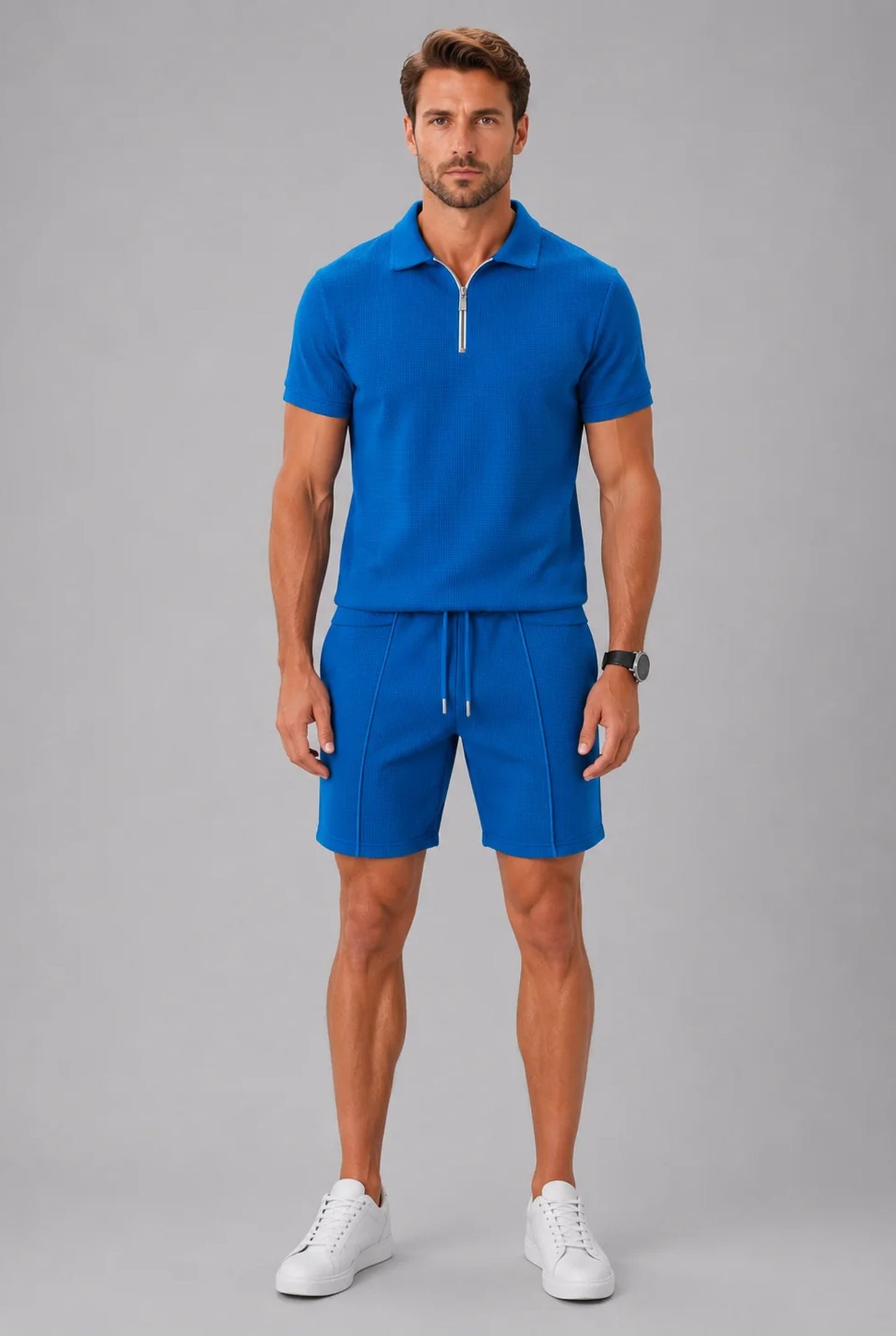Pancrazio Heren Co-Ord Set | Korte Mouwen | Wijde Broek