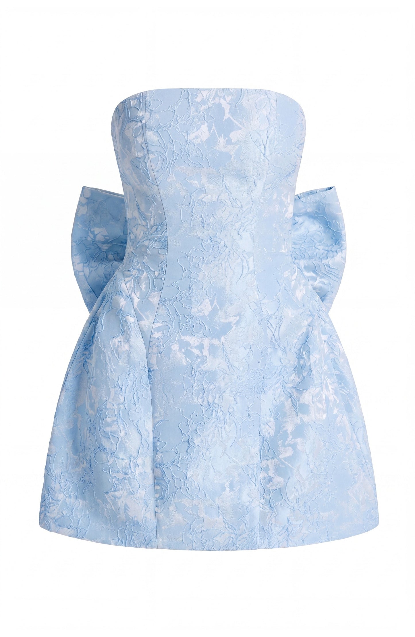 Women's Mini Dress | Floral Jacquard | Lace-Up Detail