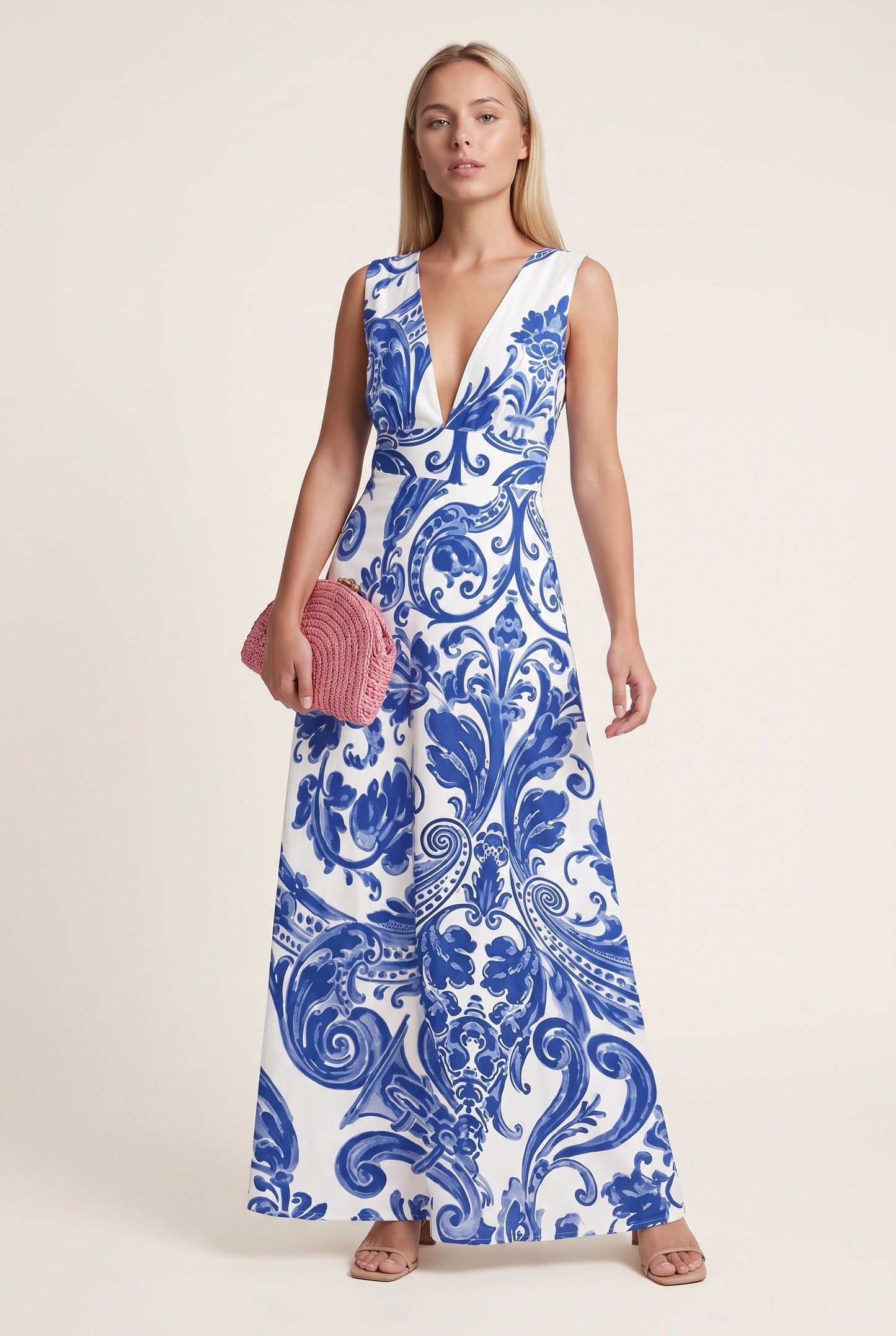 Josette Dames Maxi Jurk | V-Hals | Wikkeldesign